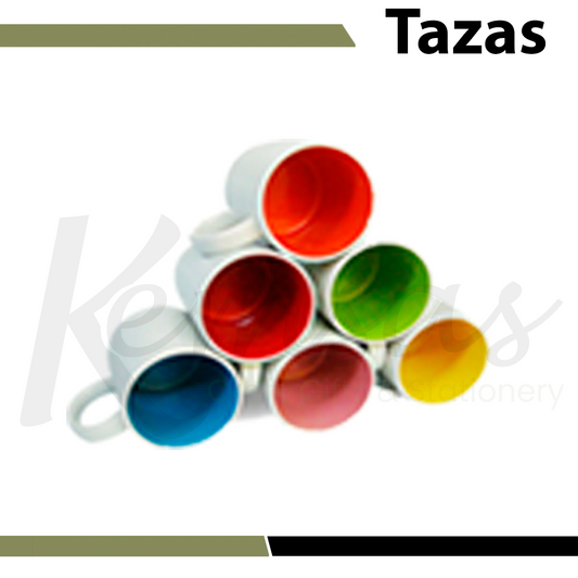 Taza Blanca con Interior y Aza de Color